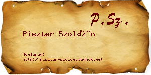 Piszter Szolón névjegykártya